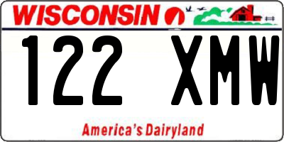 WI license plate 122XMW