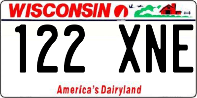 WI license plate 122XNE