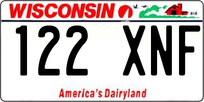 WI license plate 122XNF