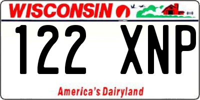 WI license plate 122XNP