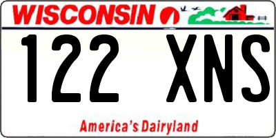 WI license plate 122XNS