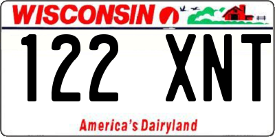 WI license plate 122XNT