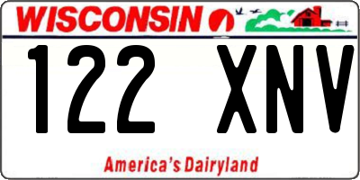 WI license plate 122XNV