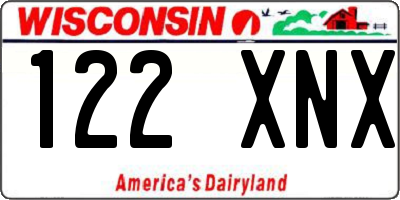 WI license plate 122XNX