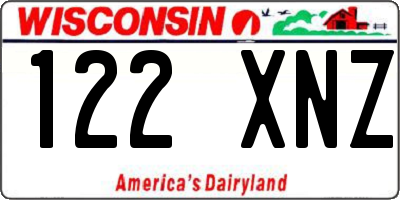 WI license plate 122XNZ