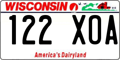 WI license plate 122XOA