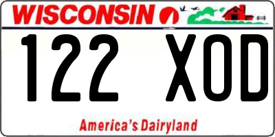 WI license plate 122XOD