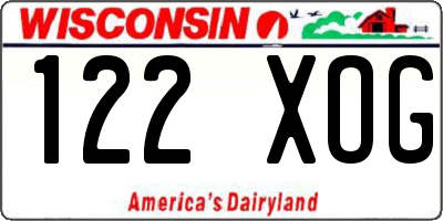 WI license plate 122XOG