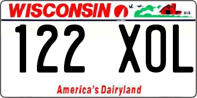 WI license plate 122XOL