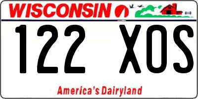 WI license plate 122XOS