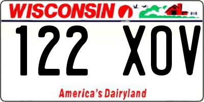 WI license plate 122XOV