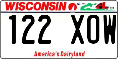 WI license plate 122XOW