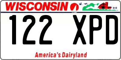WI license plate 122XPD