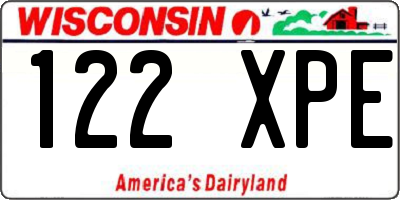 WI license plate 122XPE