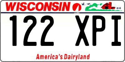 WI license plate 122XPI
