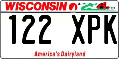 WI license plate 122XPK
