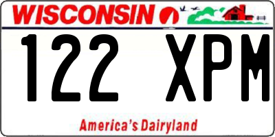 WI license plate 122XPM