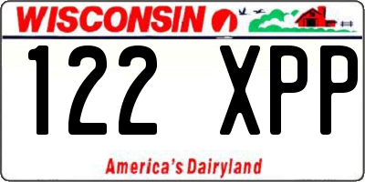 WI license plate 122XPP