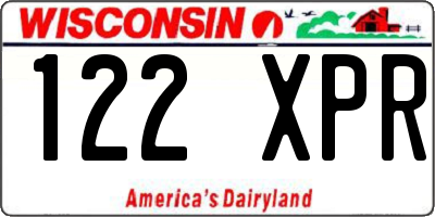 WI license plate 122XPR