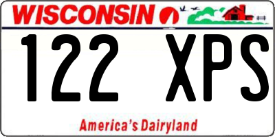 WI license plate 122XPS