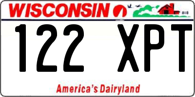 WI license plate 122XPT