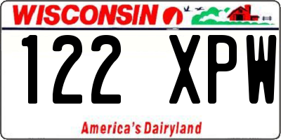 WI license plate 122XPW