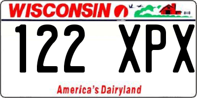 WI license plate 122XPX