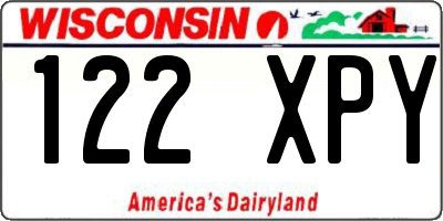 WI license plate 122XPY