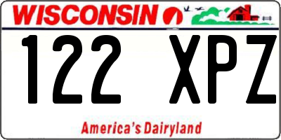 WI license plate 122XPZ