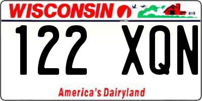 WI license plate 122XQN
