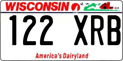 WI license plate 122XRB
