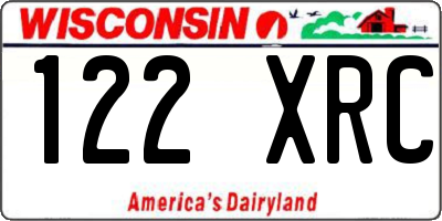 WI license plate 122XRC