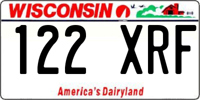 WI license plate 122XRF