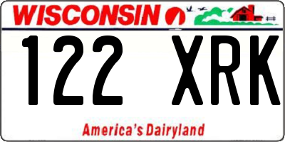 WI license plate 122XRK