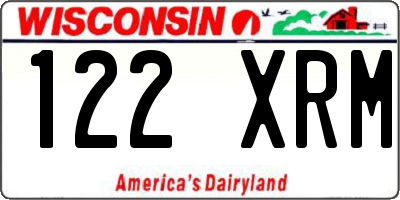WI license plate 122XRM