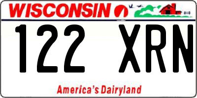 WI license plate 122XRN