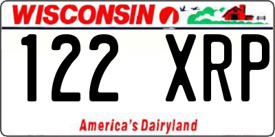 WI license plate 122XRP