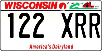 WI license plate 122XRR