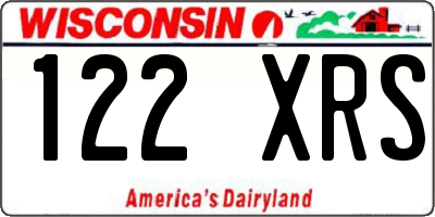 WI license plate 122XRS