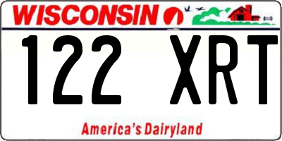WI license plate 122XRT