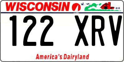 WI license plate 122XRV