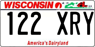 WI license plate 122XRY