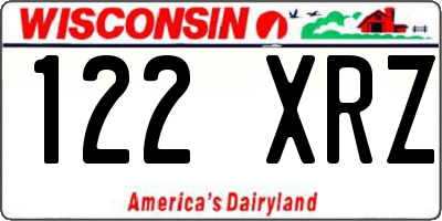 WI license plate 122XRZ