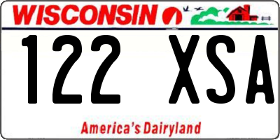 WI license plate 122XSA