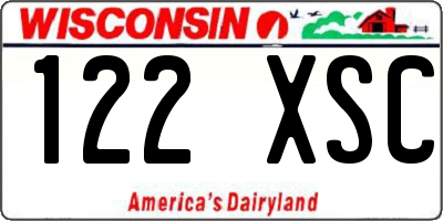 WI license plate 122XSC