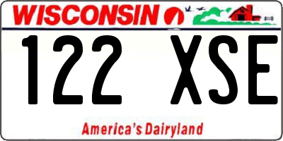 WI license plate 122XSE