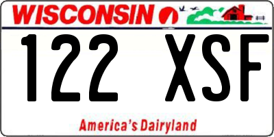 WI license plate 122XSF