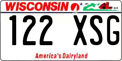 WI license plate 122XSG