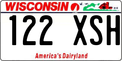 WI license plate 122XSH