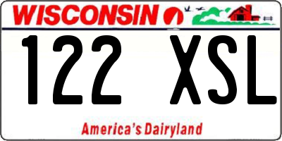 WI license plate 122XSL